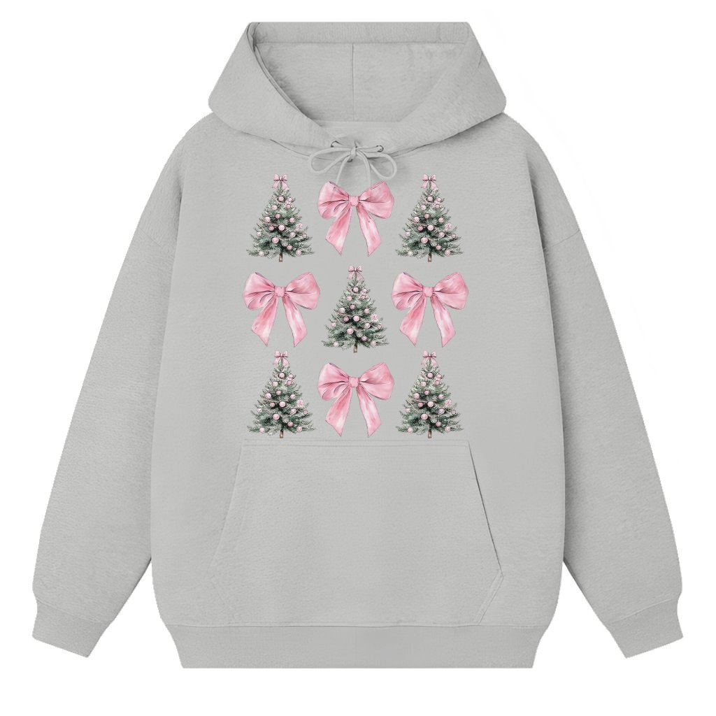 Coquette Bow Hoodie – Christmas Gift for Women Trendy Girly - front view