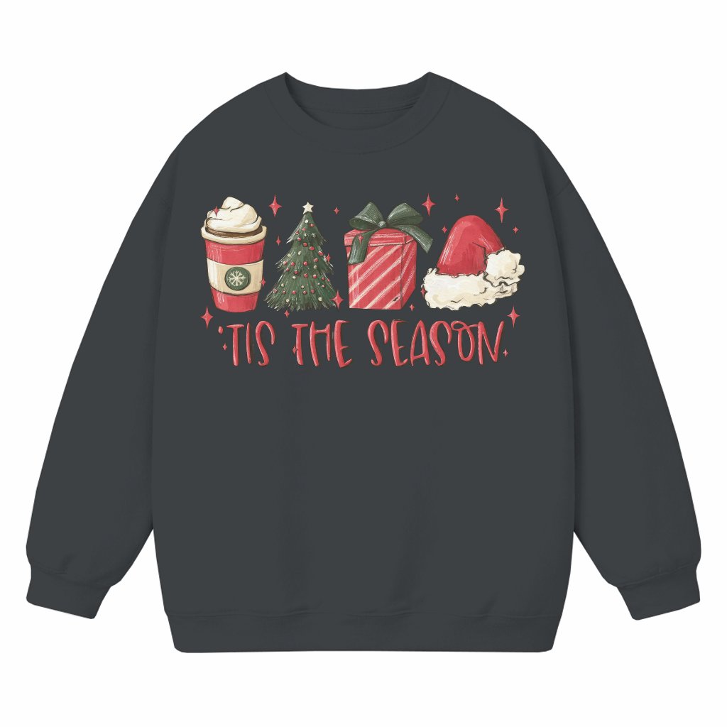 Tis The Season Sweatshirt – Christmas Gift Cute Festive Crewneck - front view