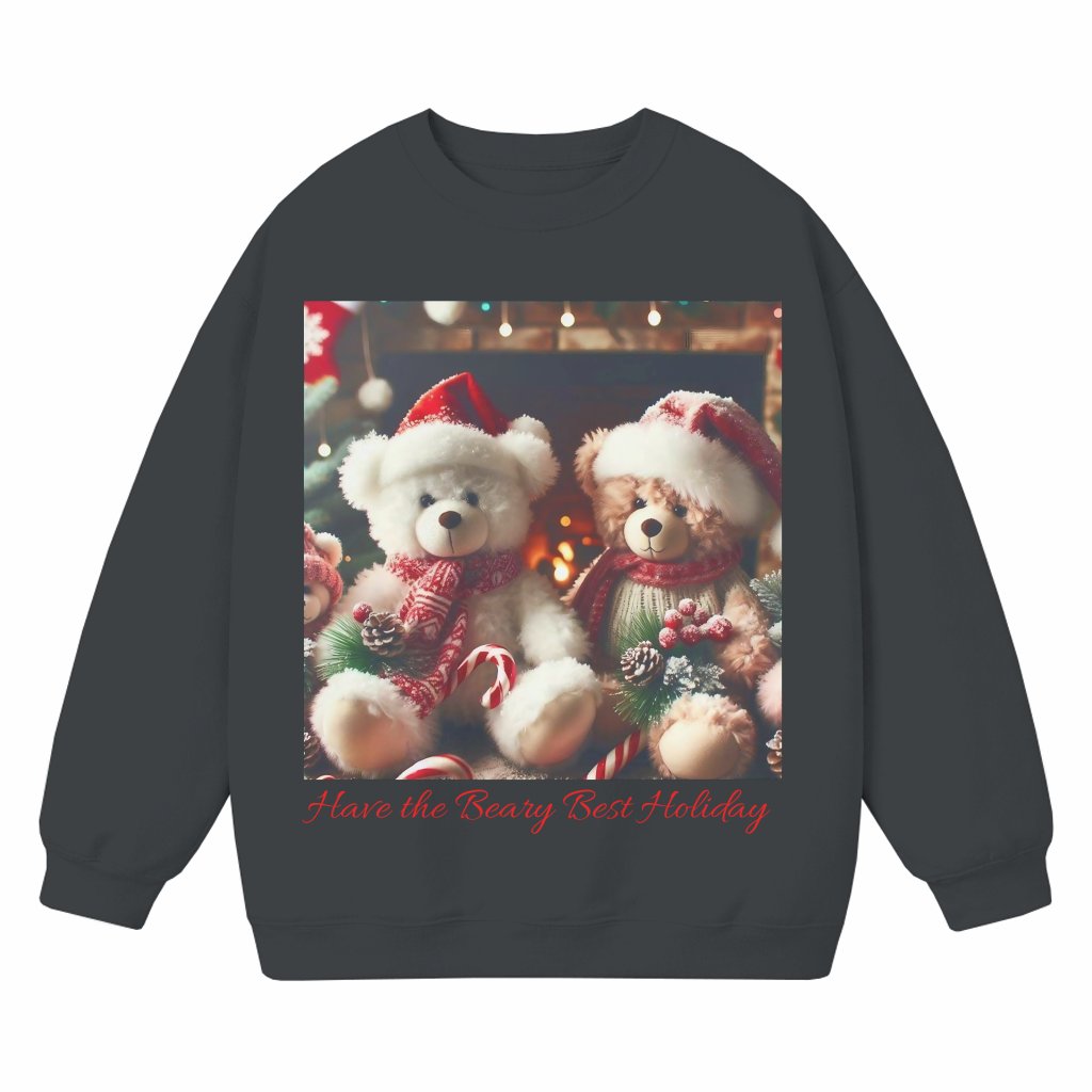 Cute Christmas Bear Sweatshirt – Christmas Gift Festive Cozy - front view