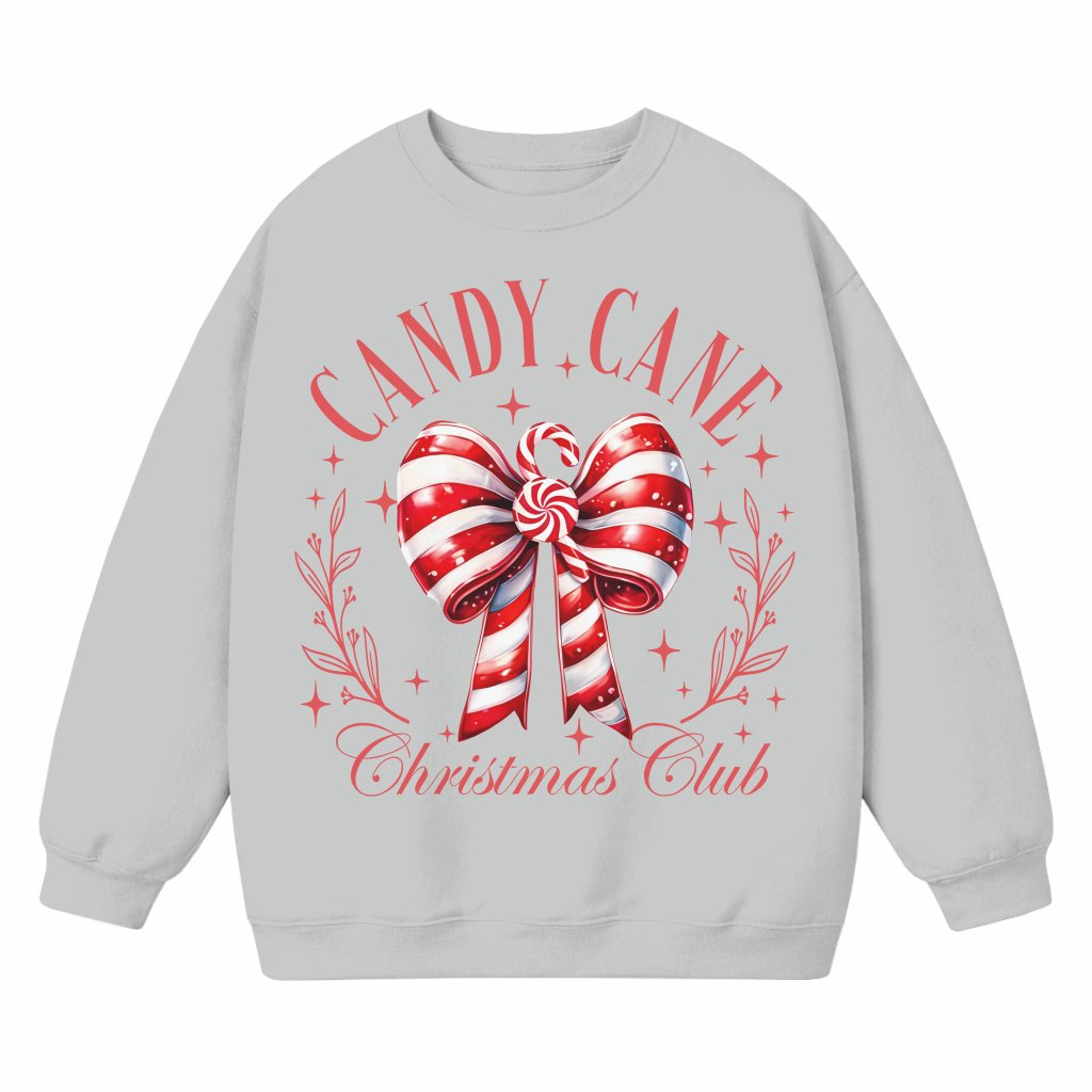 Candy Cane Christmas Club Sweatshirt – Christmas Gift Cute - front view