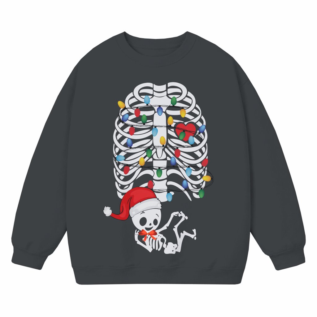Maternity Skeleton Sweatshirt – Christmas Gift for Pregnant Mom Pregnancy Announcement - front view