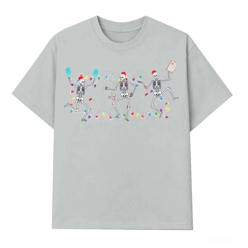 Funny Dancing Skeleton Nurse T-shirt – Christmas Gift for Registered Nurse - front view