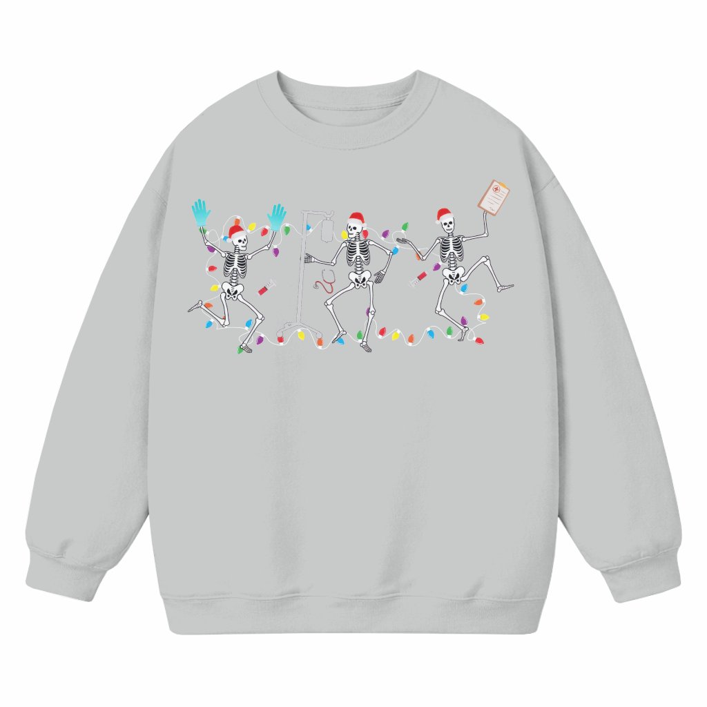 Funny Skeleton Nurse Sweatshirt – Christmas Gift for Nurses Graphic - front view