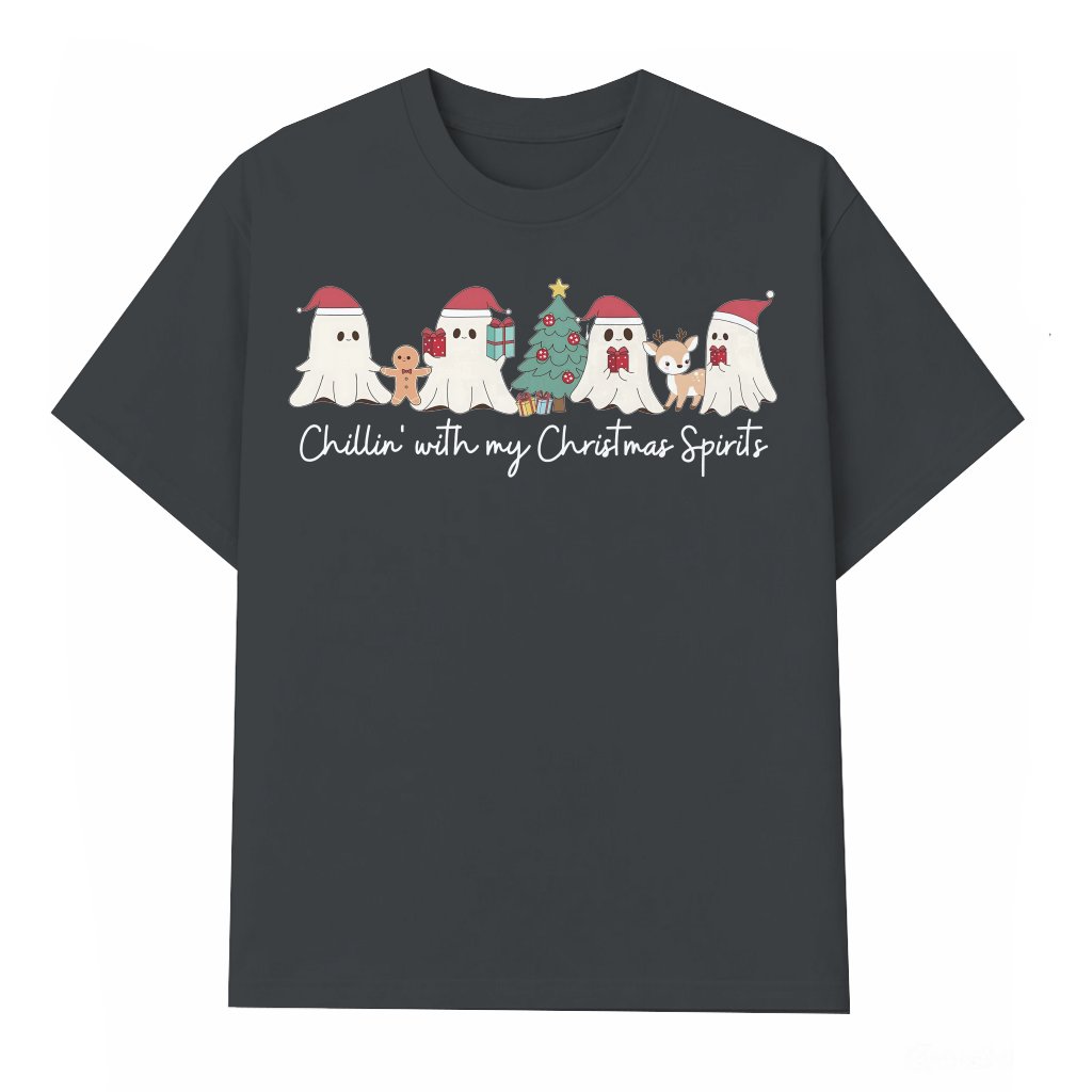Cute Chillin' Christmas Ghosts T-shirt – Christmas Gift Funny - front view