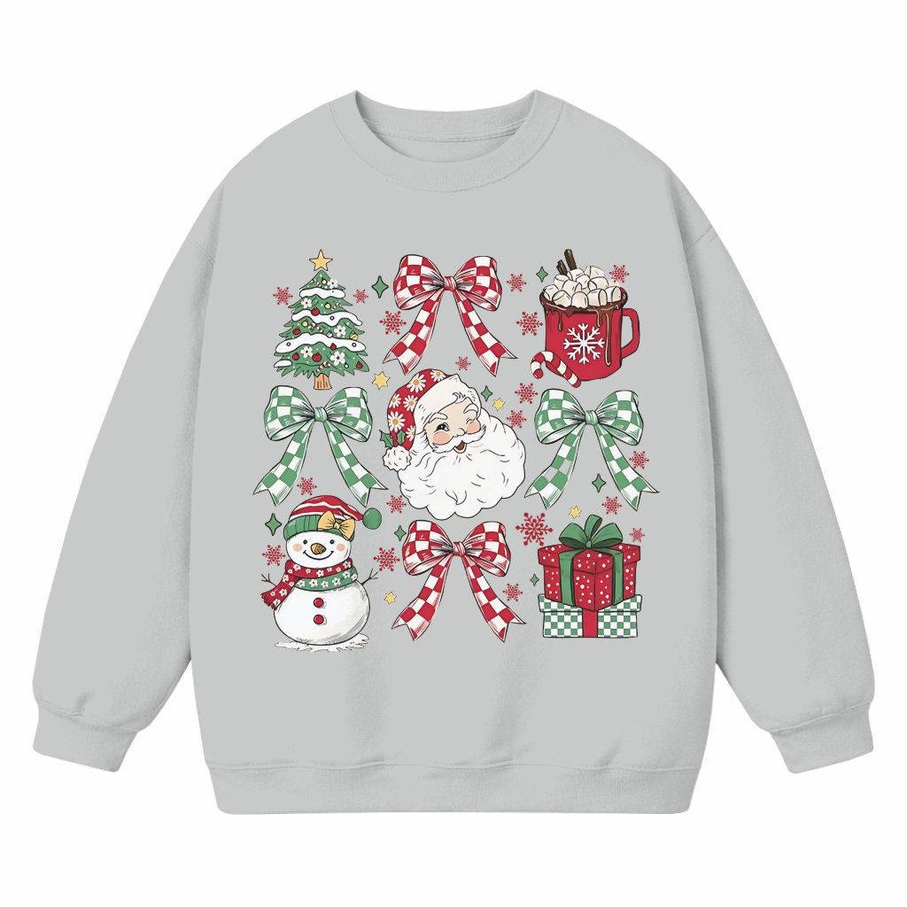 Coquette Retro Sweatshirt – Christmas Gift for Her Hot Cocoa Candy Cane - front view