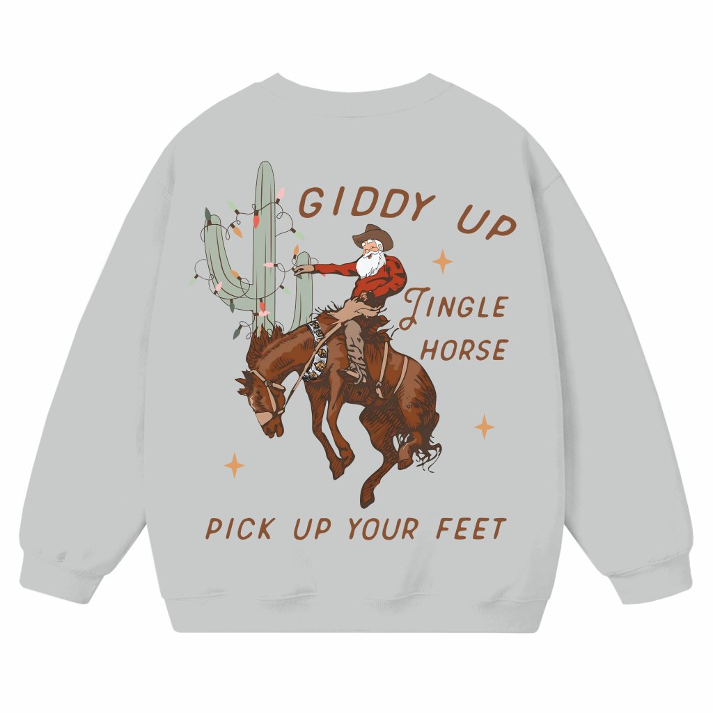 Funny Giddy Up Sweatshirt – Christmas Gift Western Cowboy - front view