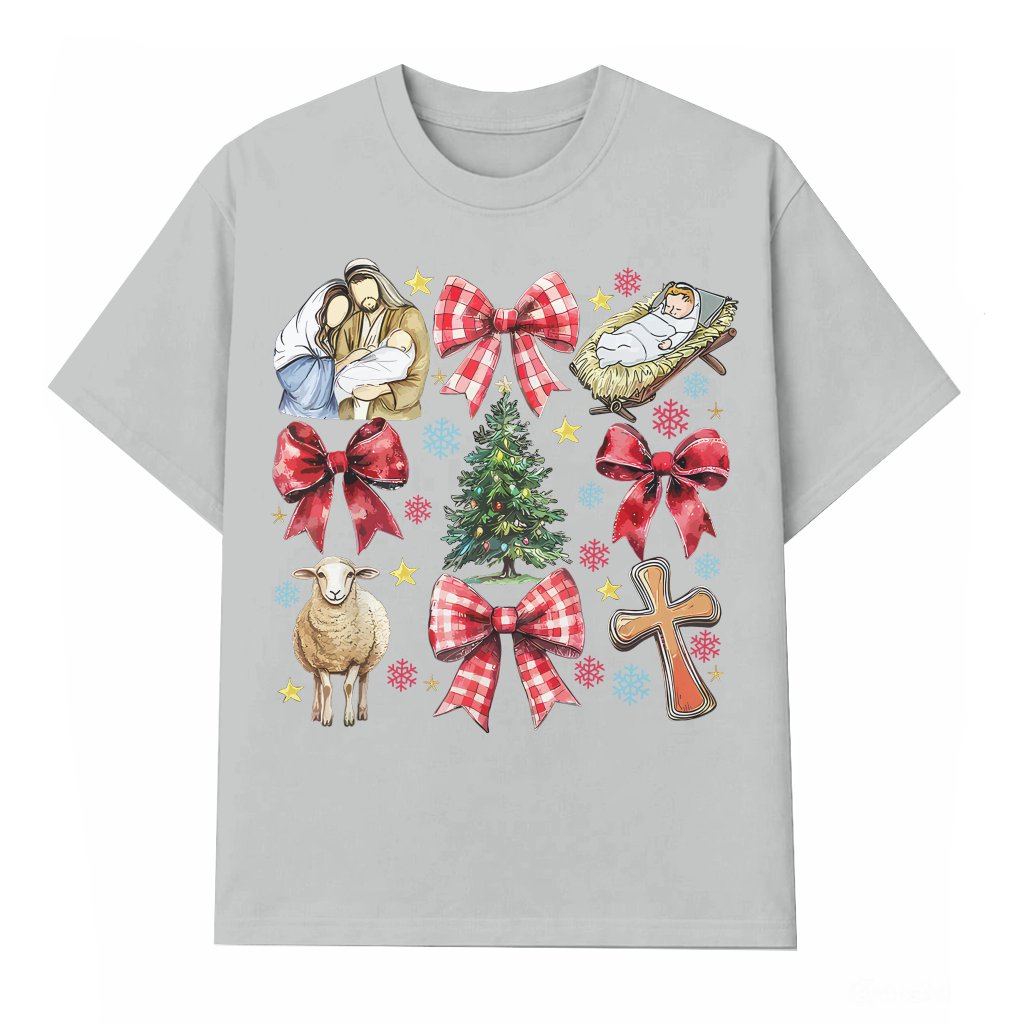 Coquette Baby Jesus T-shirt – Christmas Gift for Women Christian Cute Trendy - front view