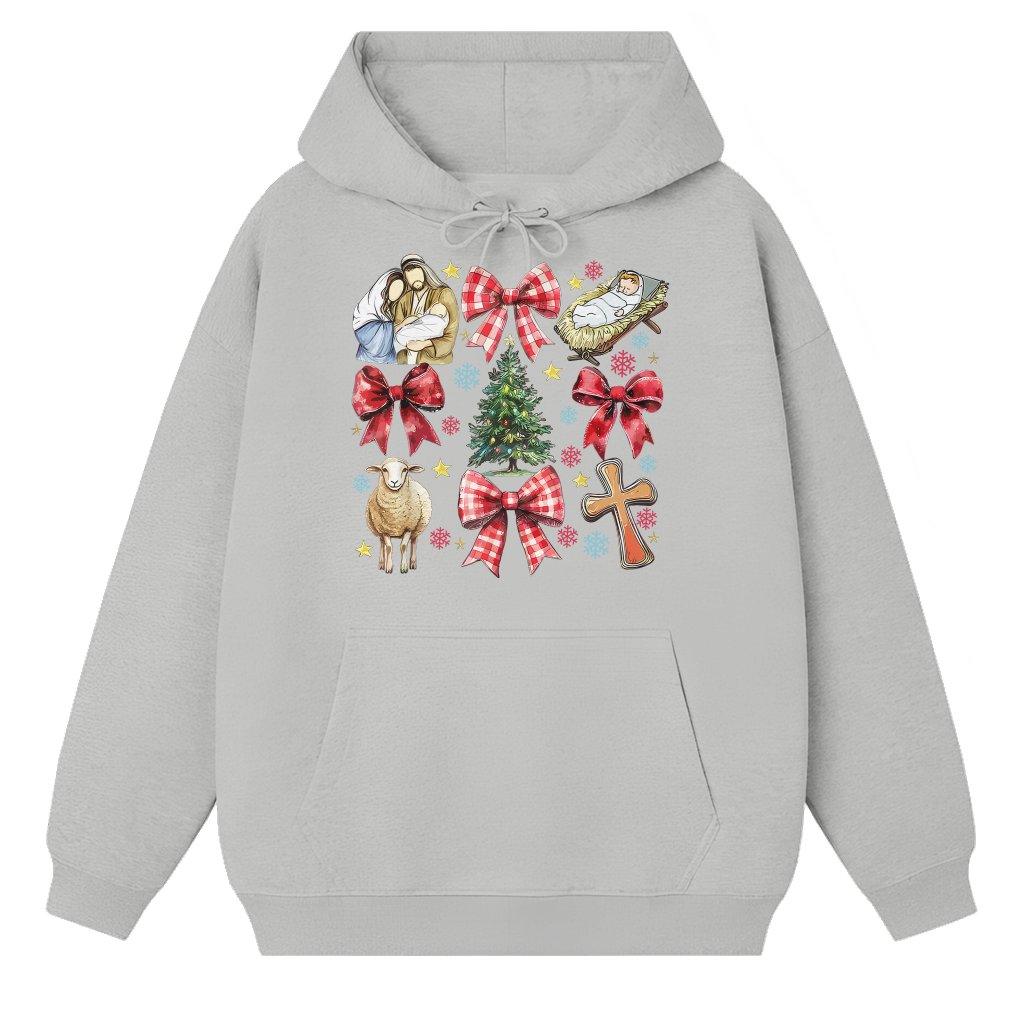 Coquette Baby Jesus Hoodie – Christmas Gift for Women Christian Cute - front view