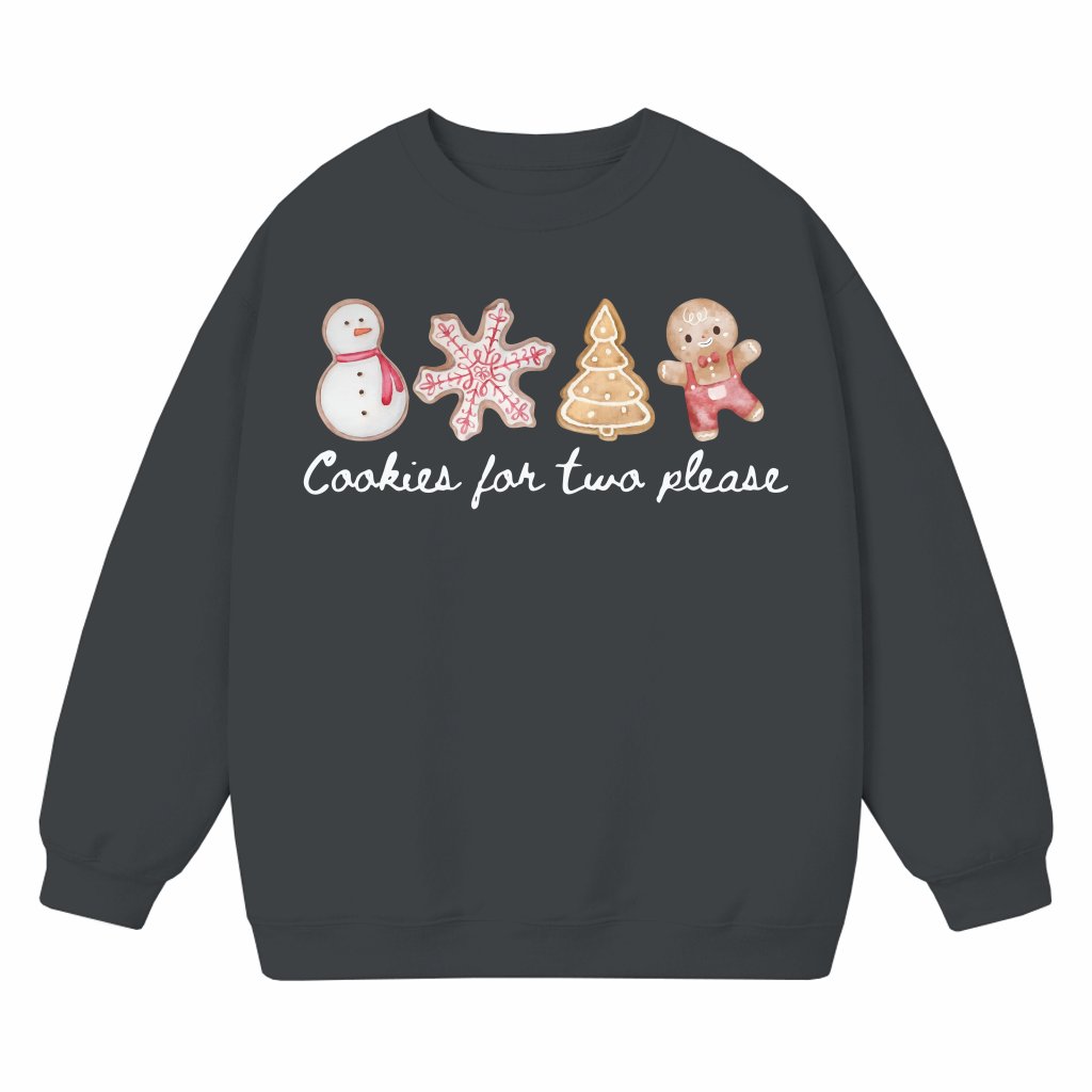 Christmas Cookies For Two Sweatshirt – Christmas Pregnancy Reveal Gift for Expecting Mom - front view
