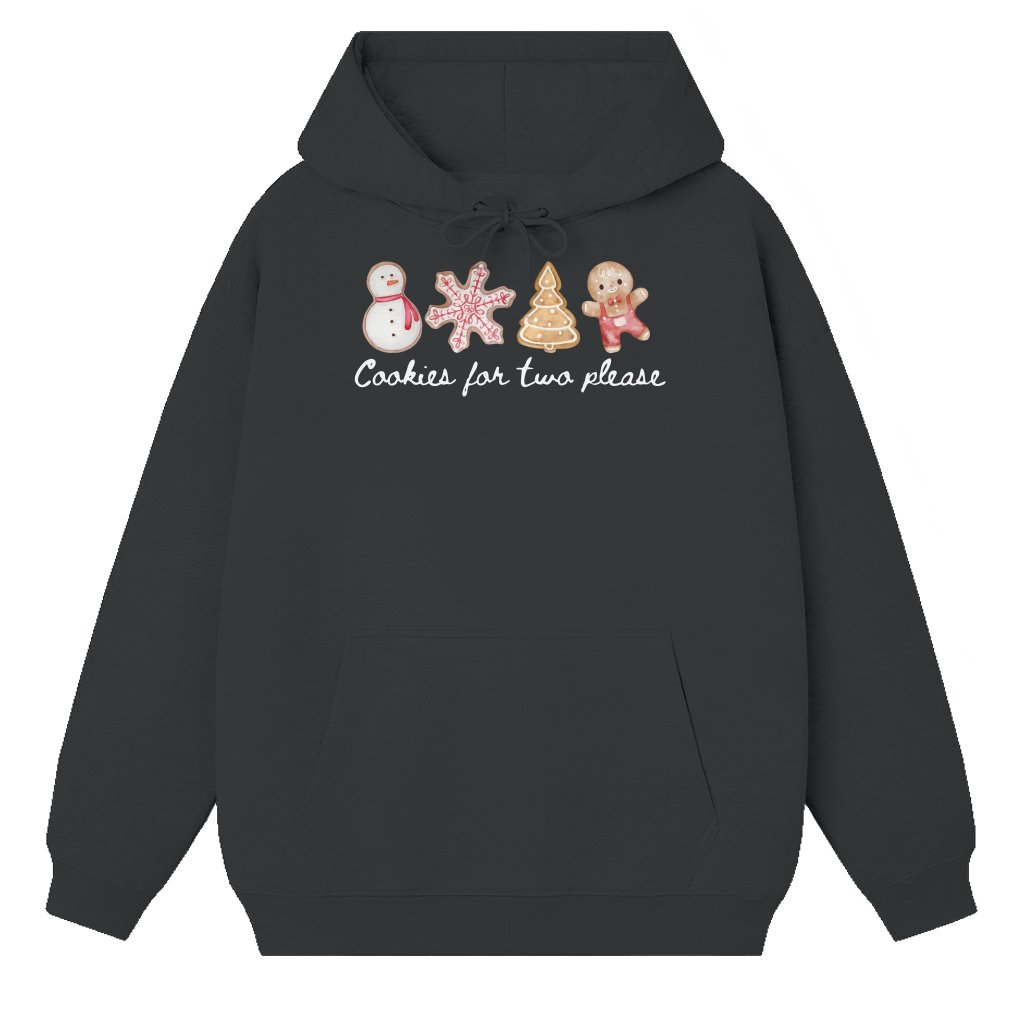 Cookies For Two Hoodie – Pregnancy Reveal Christmas Gift for Expecting Couple - front view