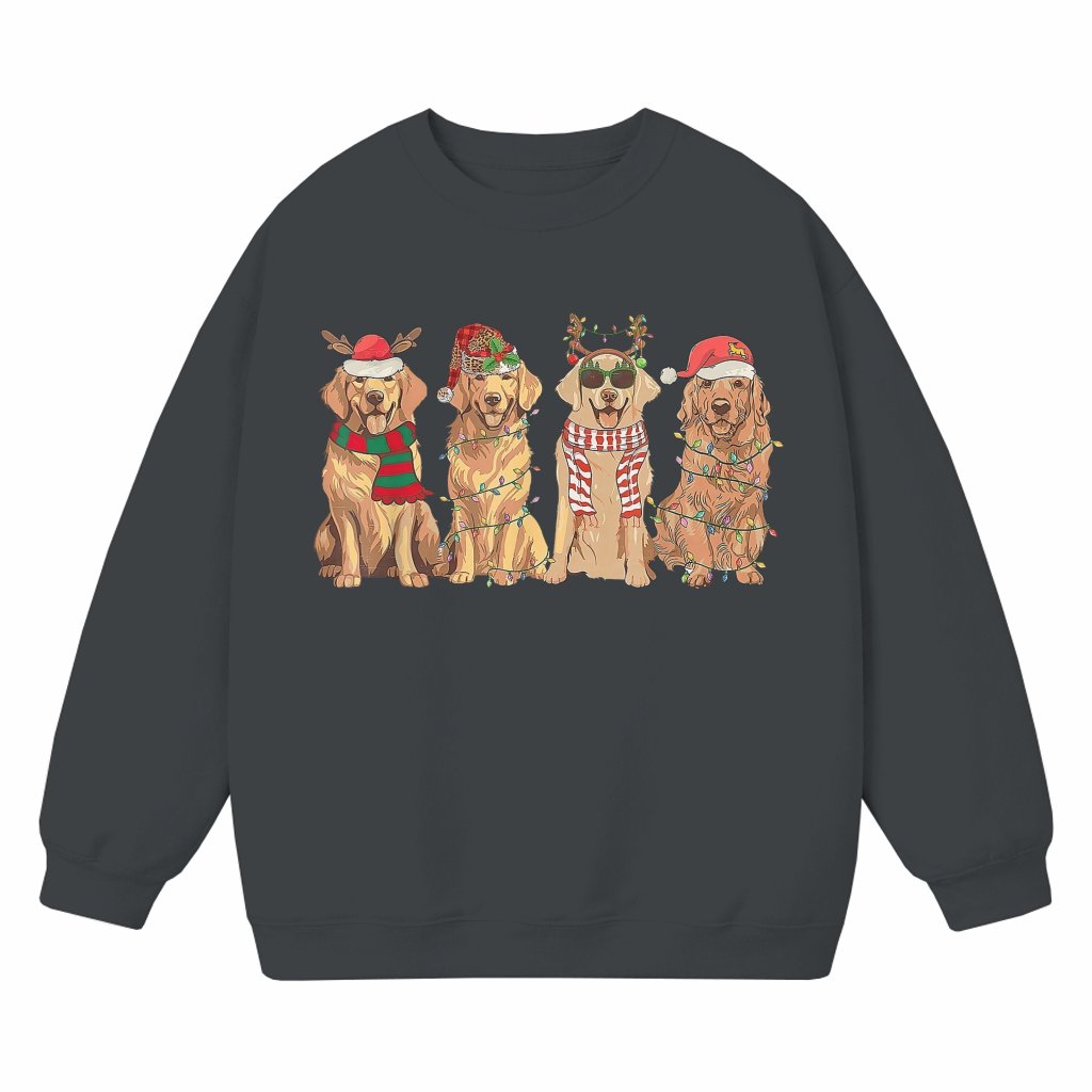 Golden Retriever Sweatshirt – Christmas Gift for Dog Lover Cute Festive - front view