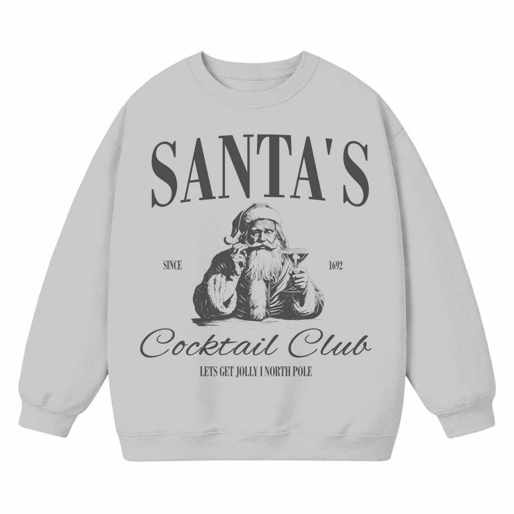 Funny Santas Cocktail Club Espresso Martini Sweatshirt – Christmas Gift for Cocktail Lover - front view