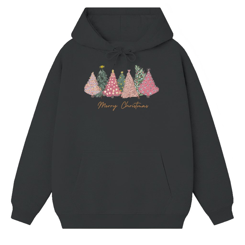 Pink Tree Hoodie – Christmas Gift for Women Cute Winter Holiday - front view