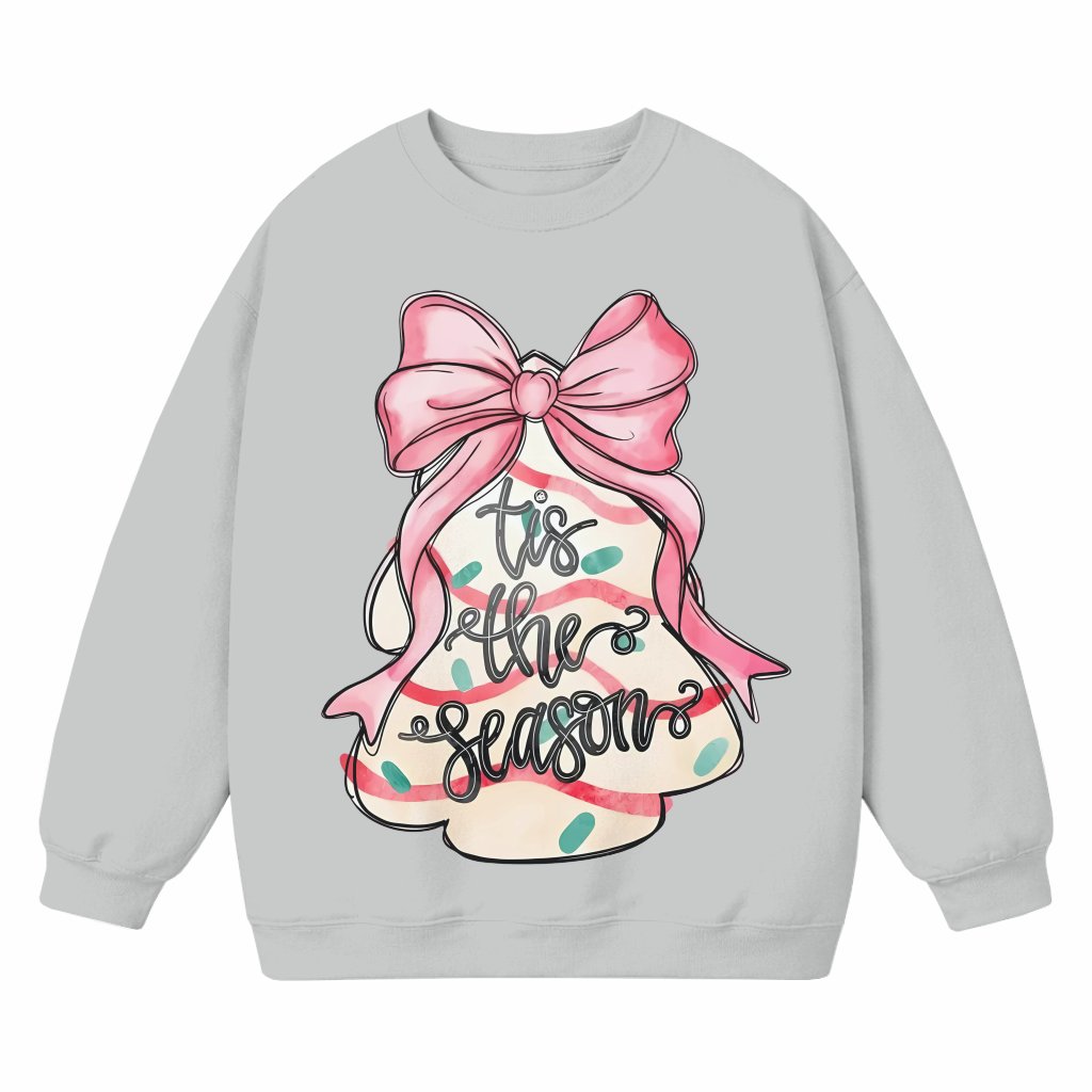 Coquette Pink Sweatshirt Christmas – Holiday Tree Cake Gift for Her - front view