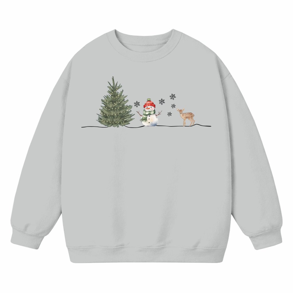 Cozy Snowman Sweatshirt – Christmas Festive Gift for Men Women - front view