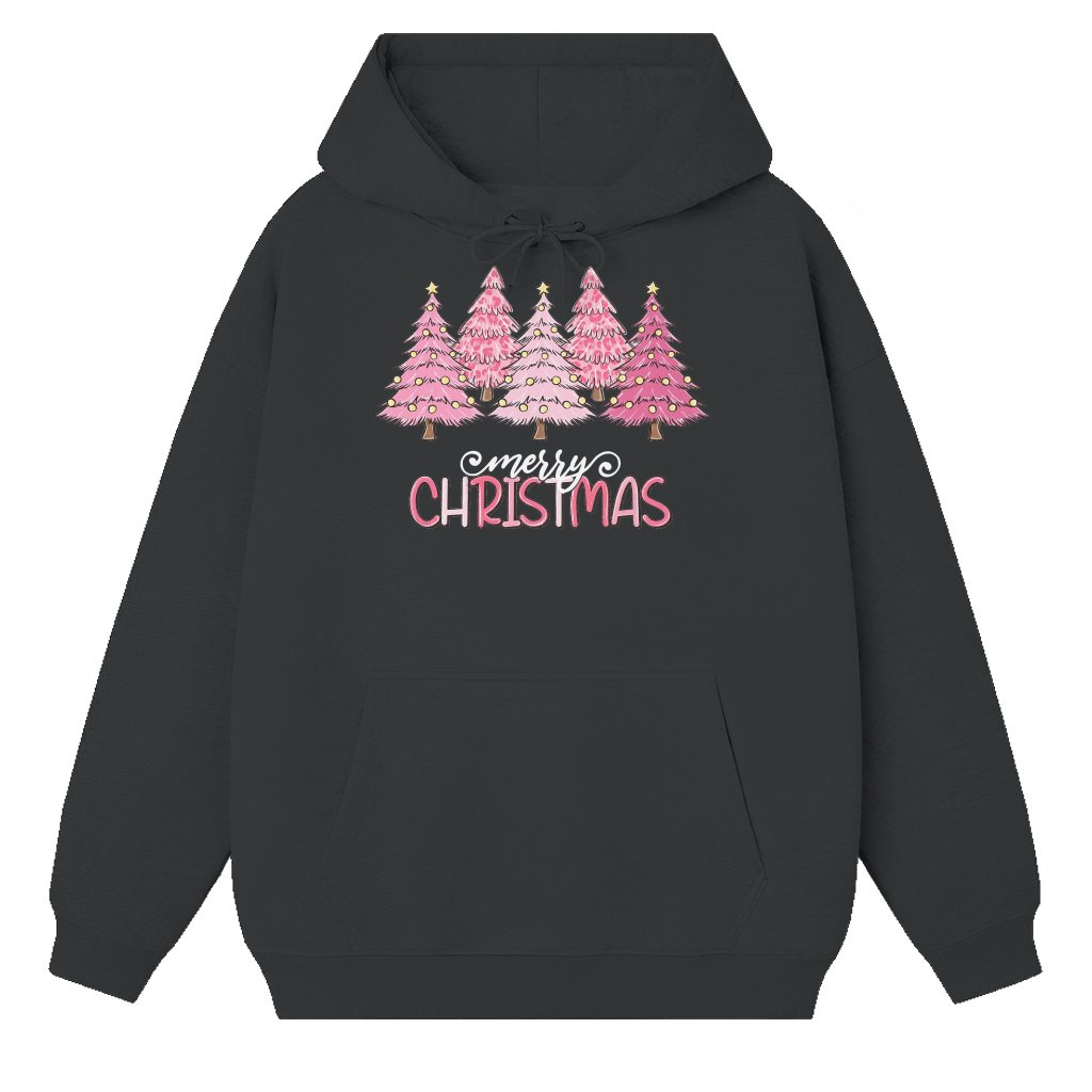 Cute Pink Tree Hoodie – Christmas Gift for Women Winter Trendy - front view
