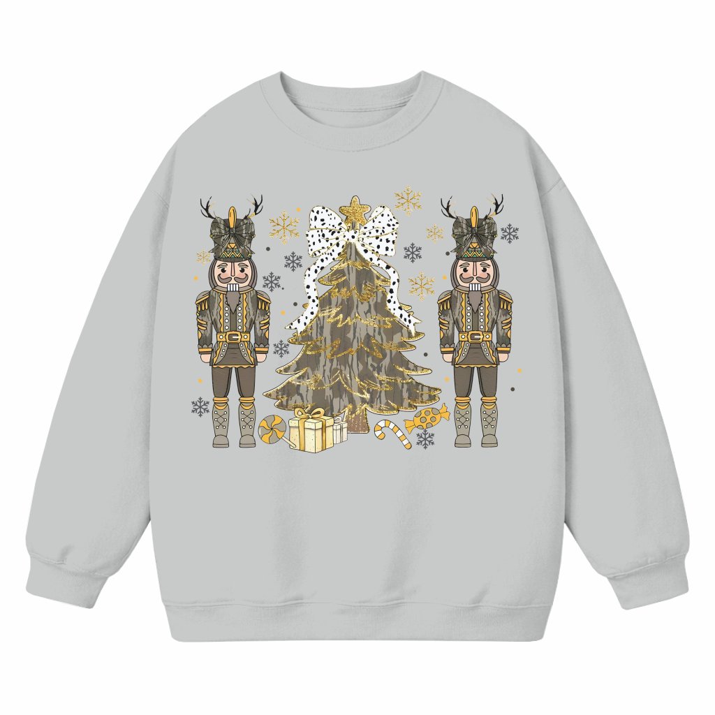 Nutcracker Sweatshirt – Christmas Gift Camo Dalmatian Dots - front view