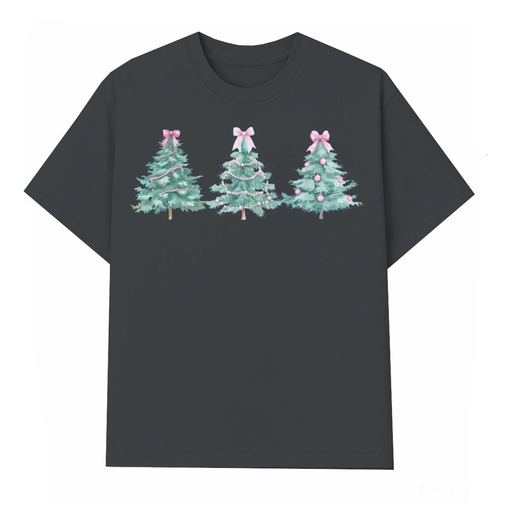 Pink Bows T-shirt – Christmas Gift for Her Coquette Trendy - front view