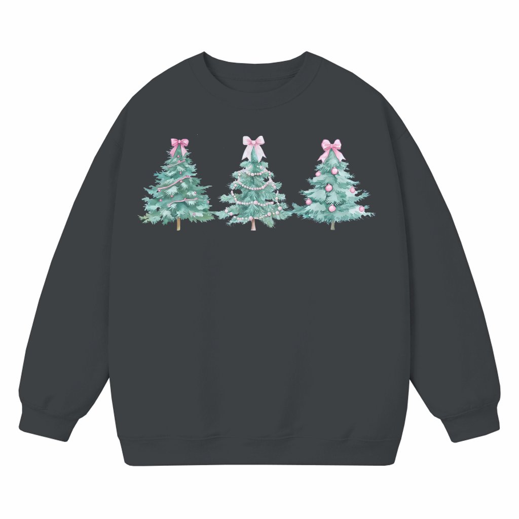 Cute Coquette Pink Bows Sweatshirt – Christmas Gift for Her - front view