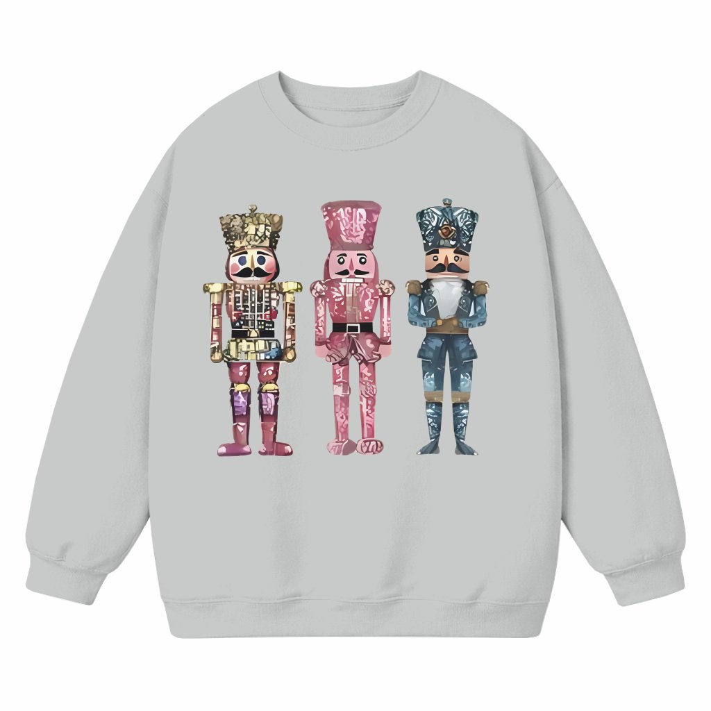 Nutcracker Trio Sweatshirt – Christmas Holiday Gift Cute Glitter - front view