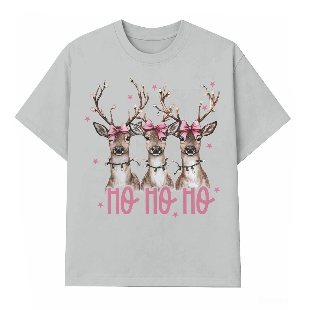 Ho Ho Ho Deer T-shirt – Christmas Gift Funny - front view