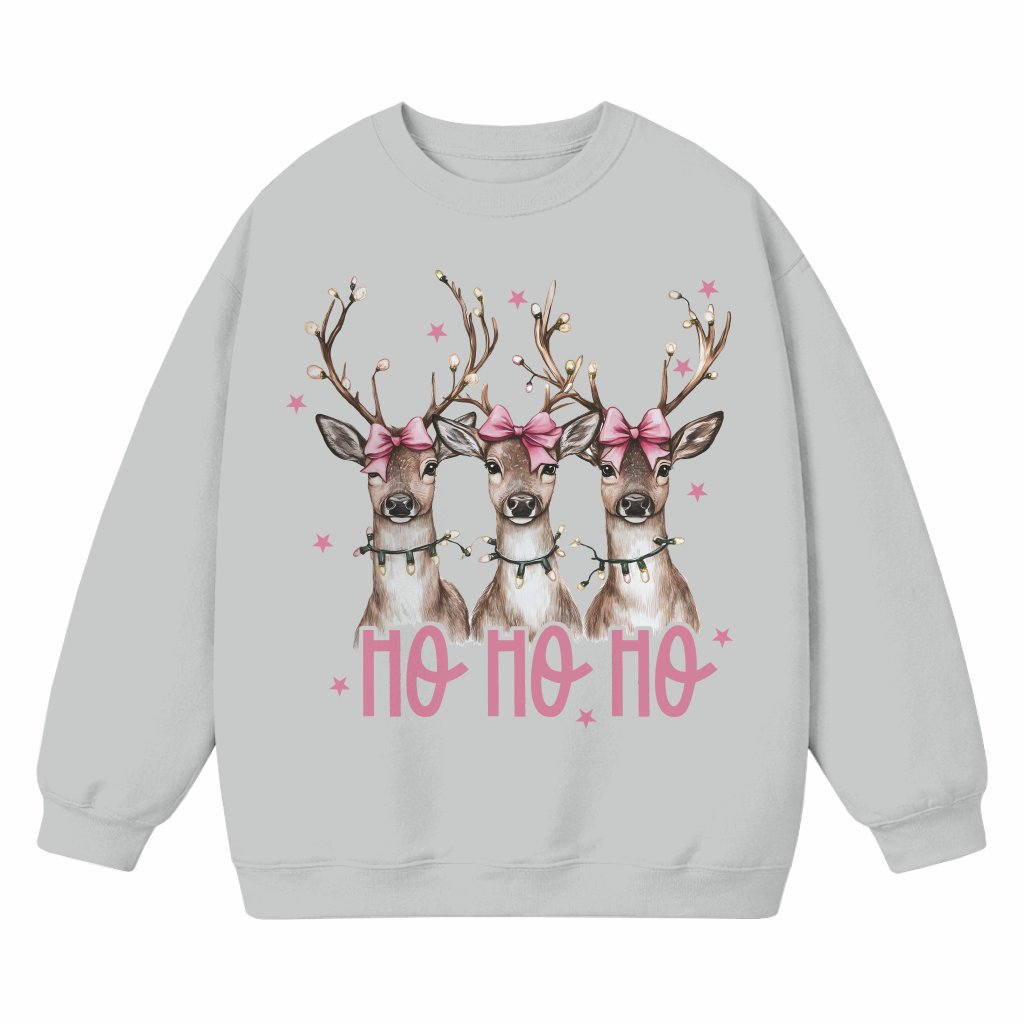 Ho Ho Ho Reindeer Sweatshirt – Christmas Gift for Women Trendy - front view