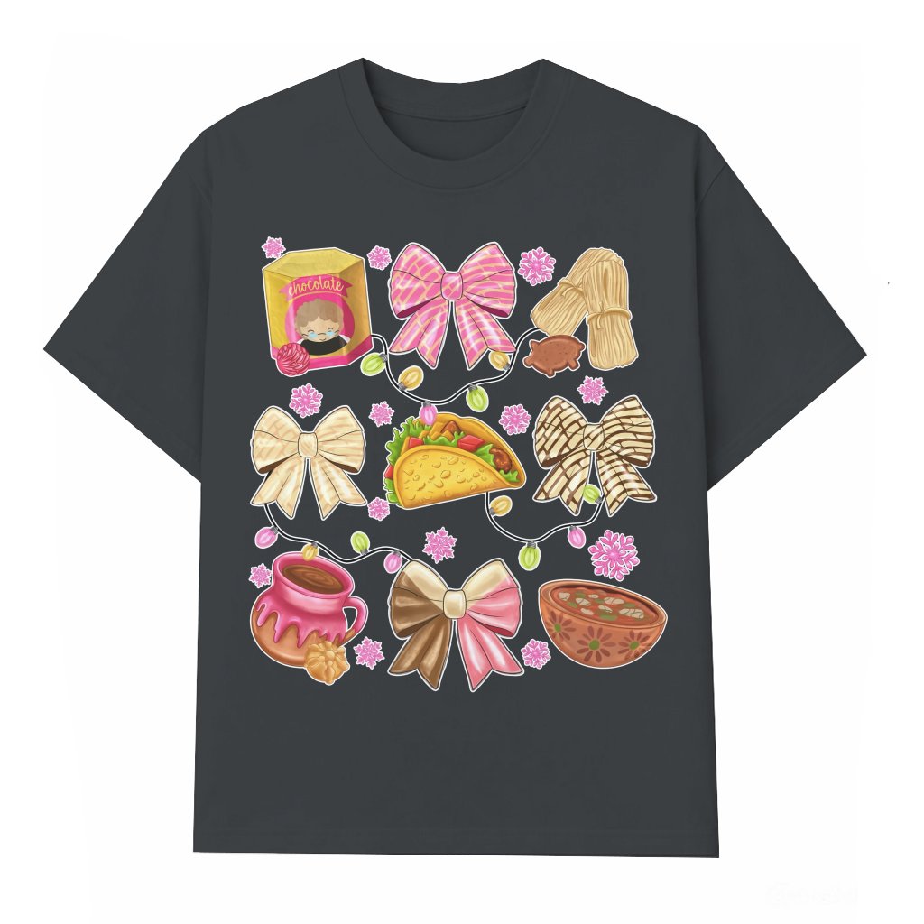 Cute Christmas Bow Wash Tee – Christmas Gift for Her - front view