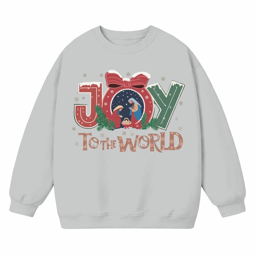 Oh Holy Night Joy Sweatshirt – Christmas Bible Verse Gift Coquette - front view