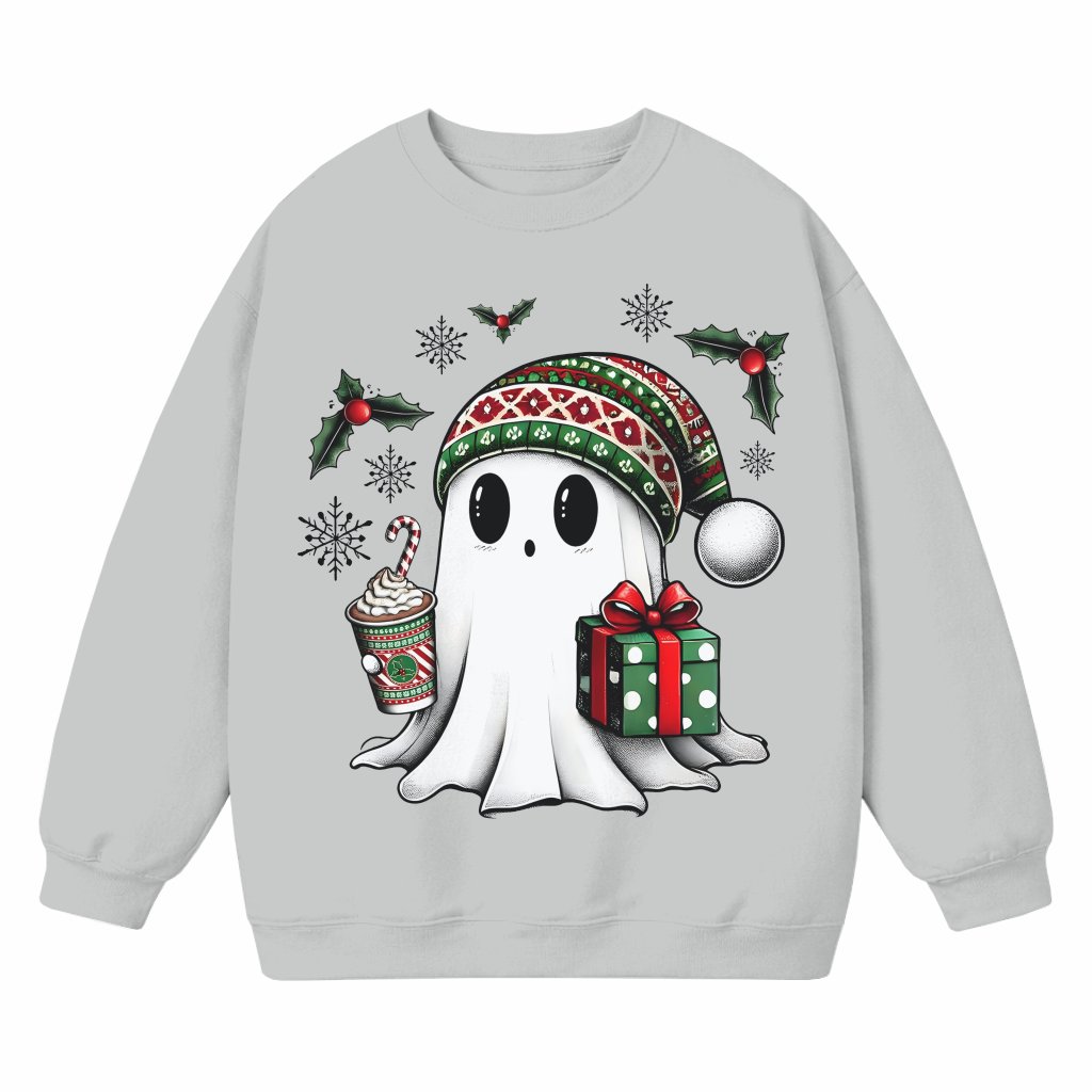 Cute Ghost Sweatshirt – Christmas Gift Funny Trendy - front view