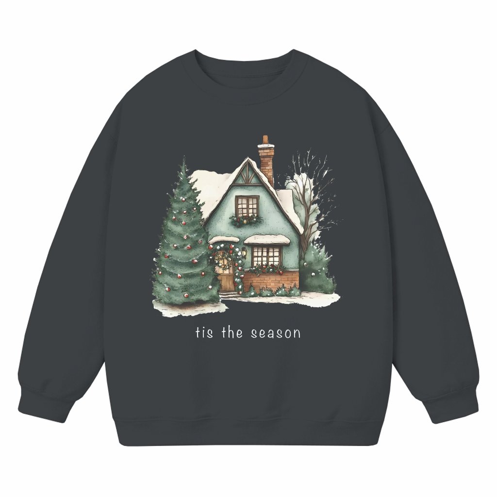 Retro Christmas Sweatshirt – Holiday Gift Cozy Watercolor - front view