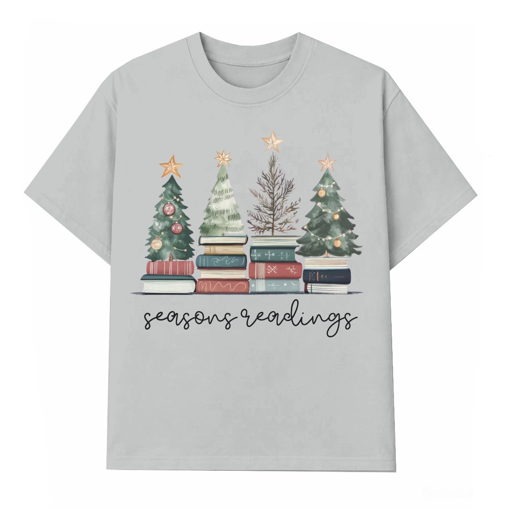 Seasons Readings T-shirt – Christmas Gift for Book Lover Bookish - front view