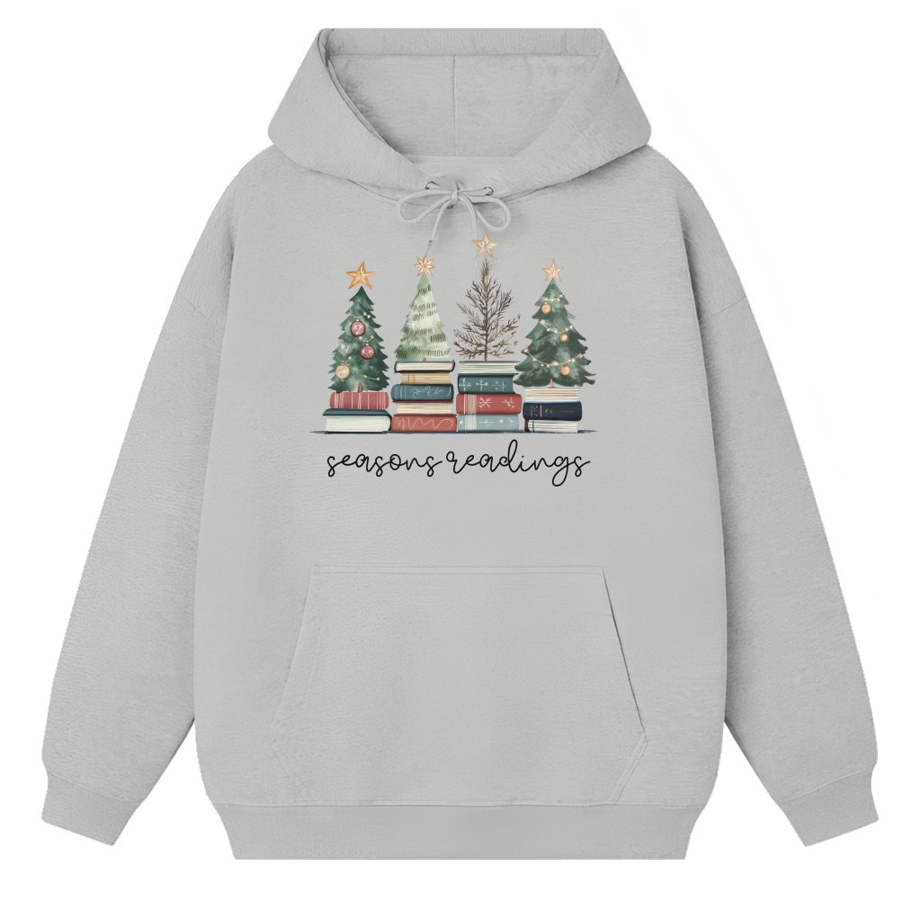 Bookish Seasons Readings Hoodie Christmas – Gift for Book Lover - front view