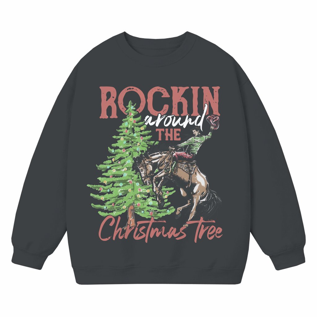 Country Christmas Tree Sweatshirt – Christmas Holiday Gift Retro Western - front view