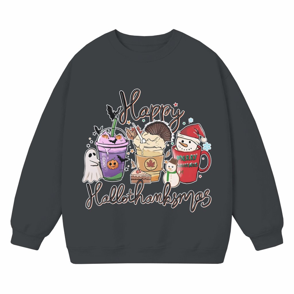 Funny Happy Hallothanksmas Sweatshirt – Hallothanksmas Gift for Men Women - front view