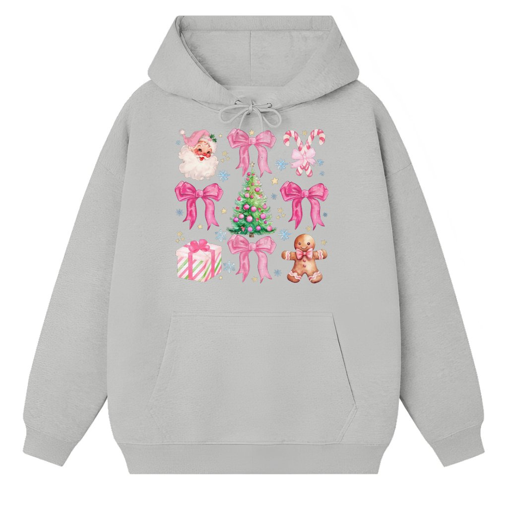 Pink Doodles Hoodie – Merry Christmas Gift Trendy Cute - front view