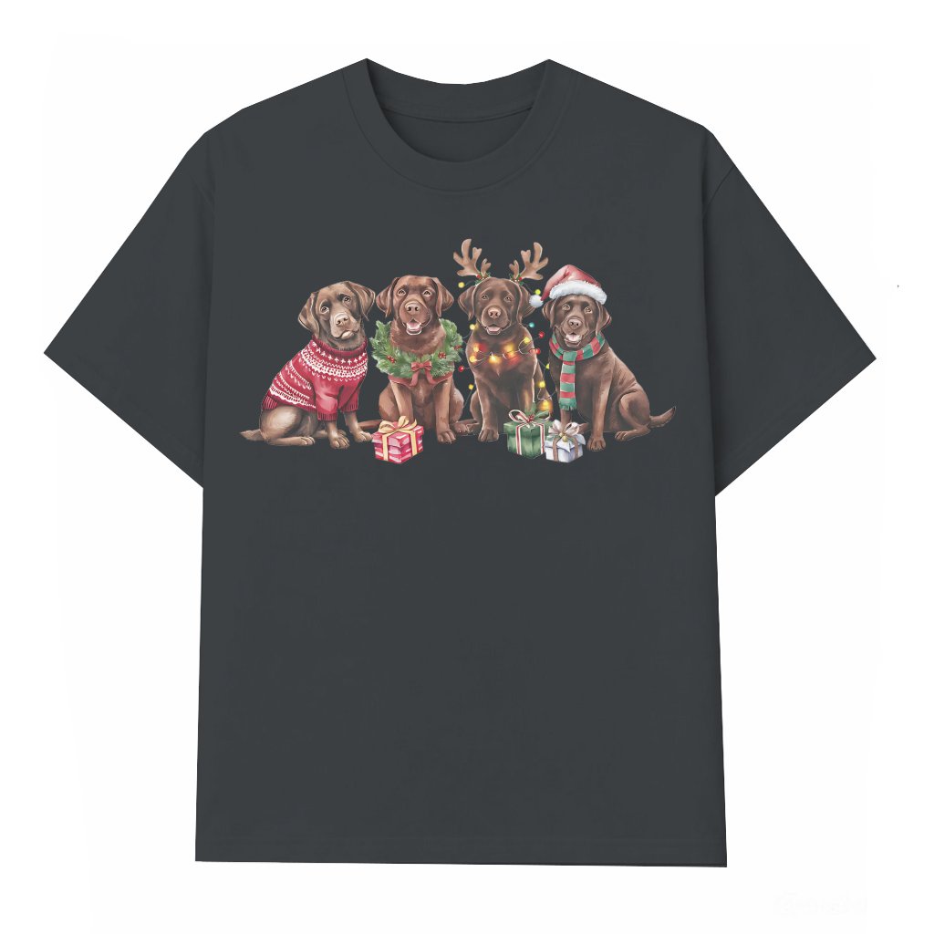 Brown Labrador T-shirt – Christmas Gift for Dog Mom Funny Cute - front view