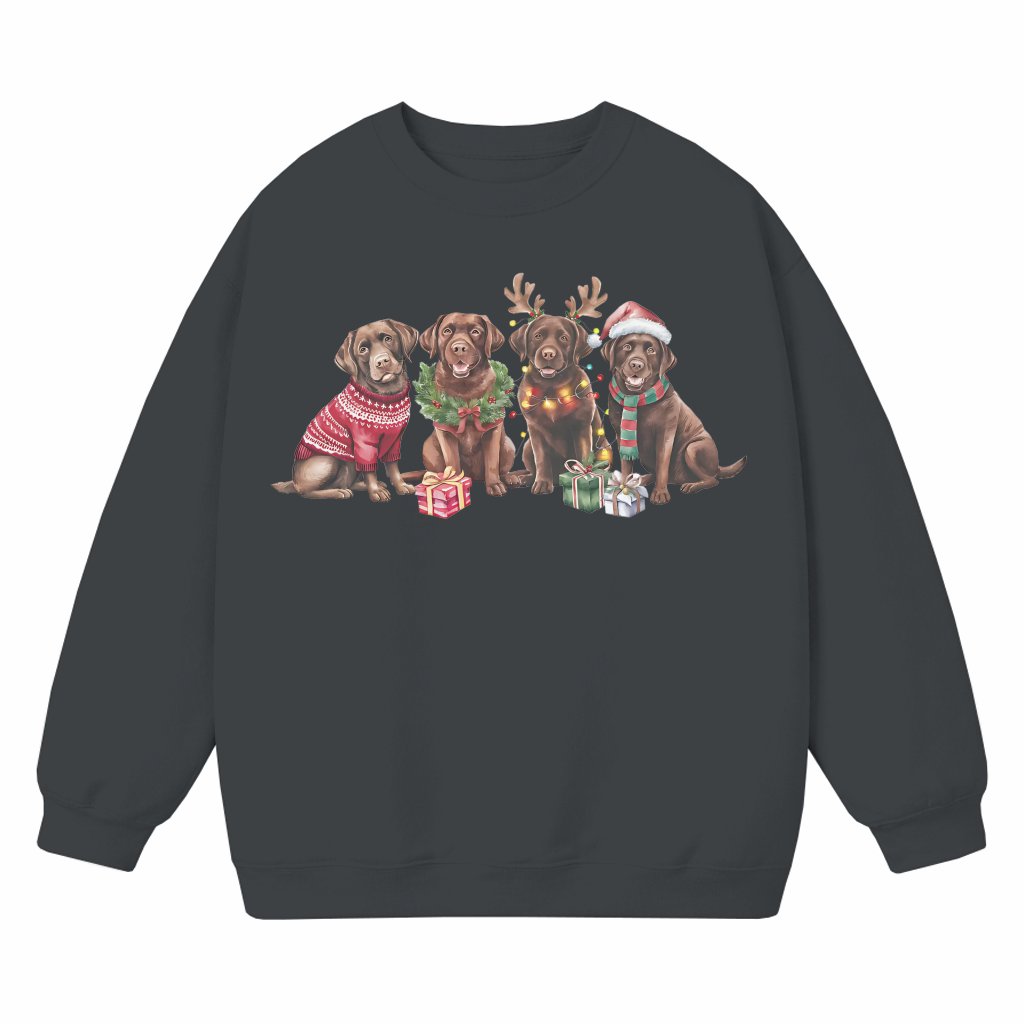 Funny Chocolate Lab Sweatshirt – Christmas Gift for Dog Mom - front view