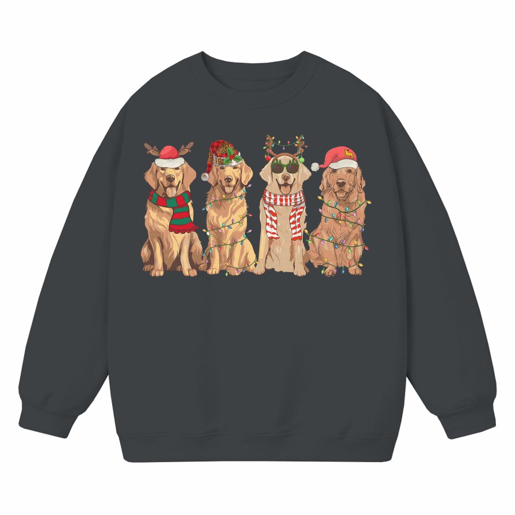 Cute Golden Retriever Sweatshirt Christmas – Gift for Dog Lovers Festive - front view
