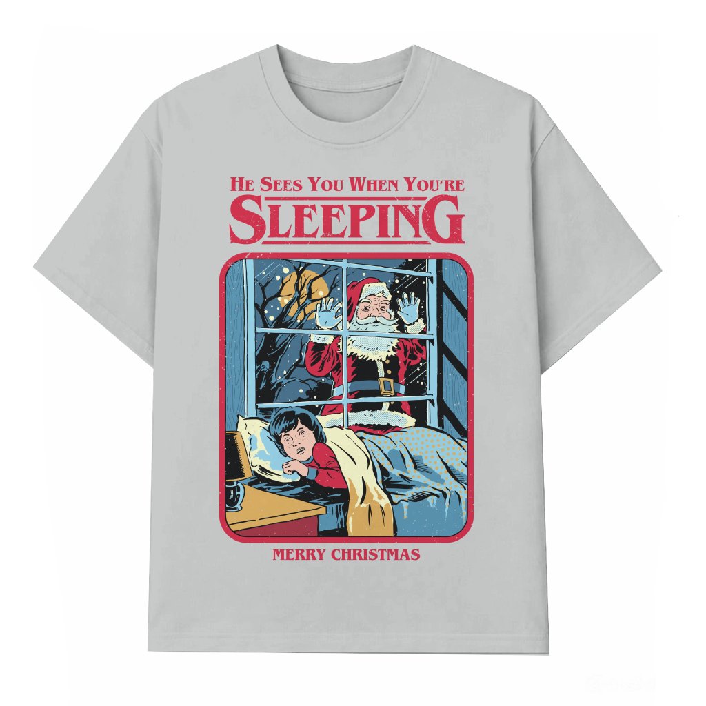 Funny Creepy Santa Claus T-shirt – Ugly Christmas Party Gift Retro Vintage - front view