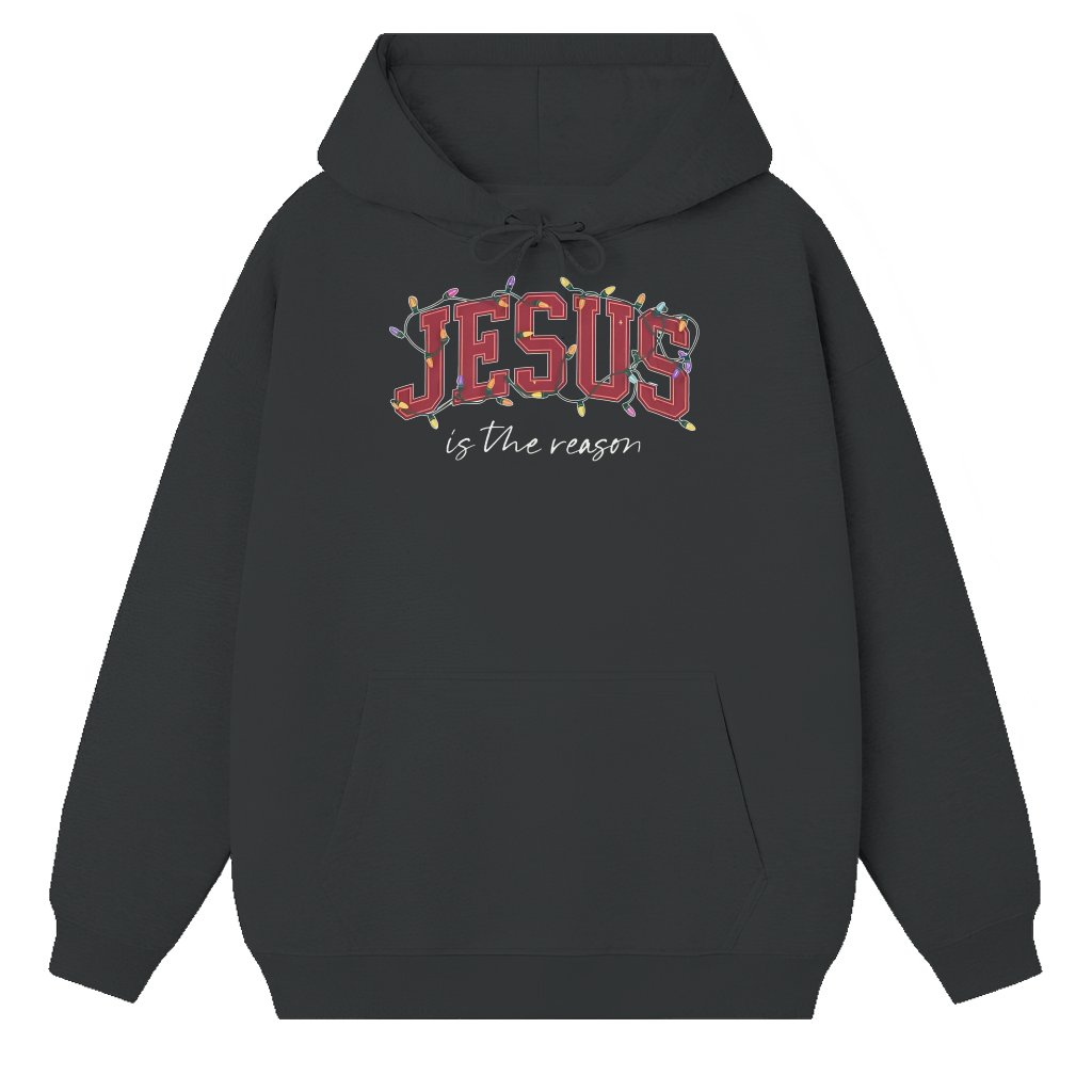 Jesus is the Reason Hoodie – Christmas Gift with Lights - front view