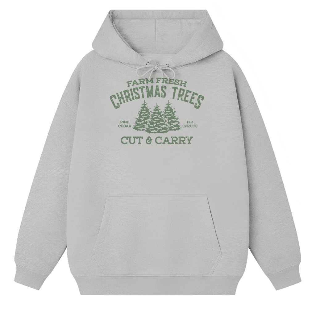 Farm Fresh Christmas Trees Hoodie – Christmas Gift Cute Winter - front view