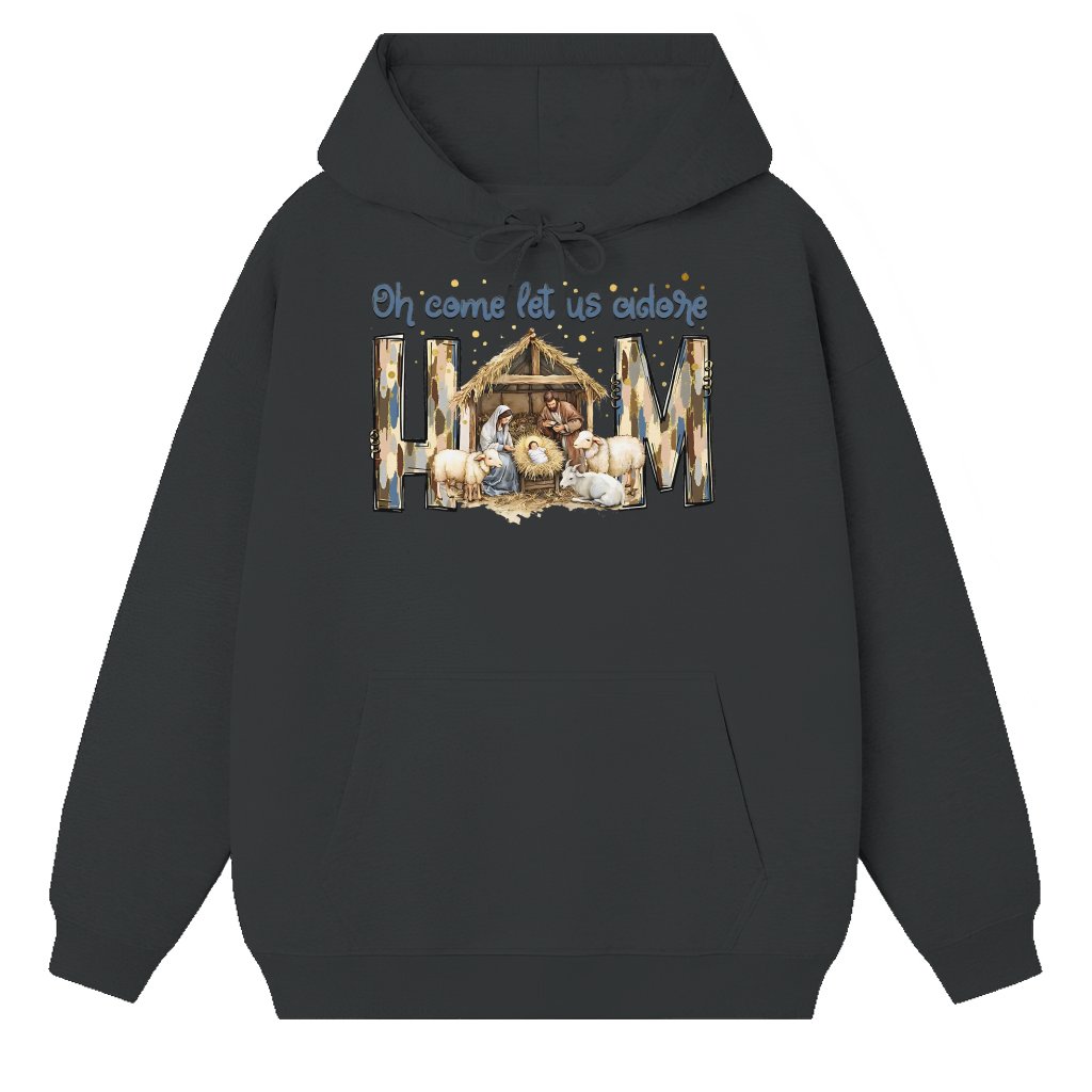 Classic Nativity Scene Hoodie – Christian Christmas True Story Gift - front view