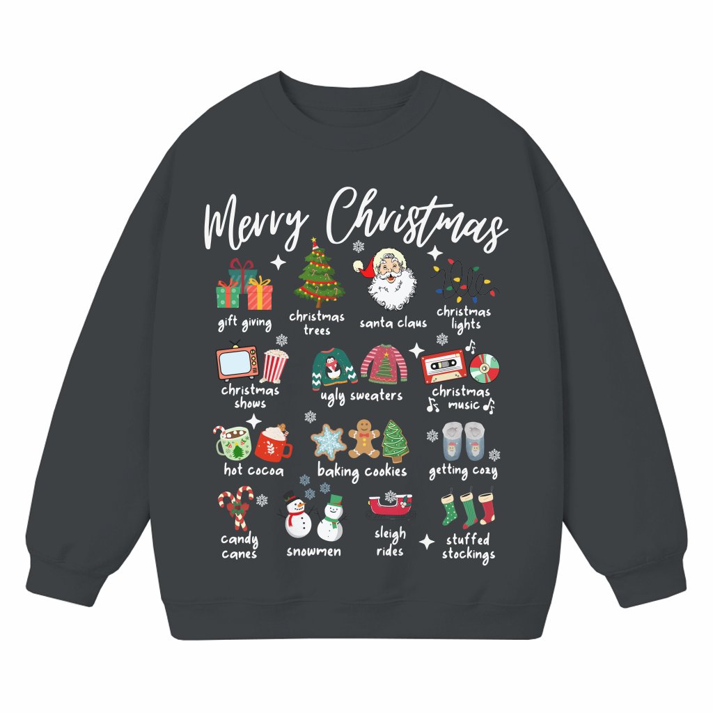 Cute Doodles Sweatshirt – Christmas Gift for Women Retro - front view