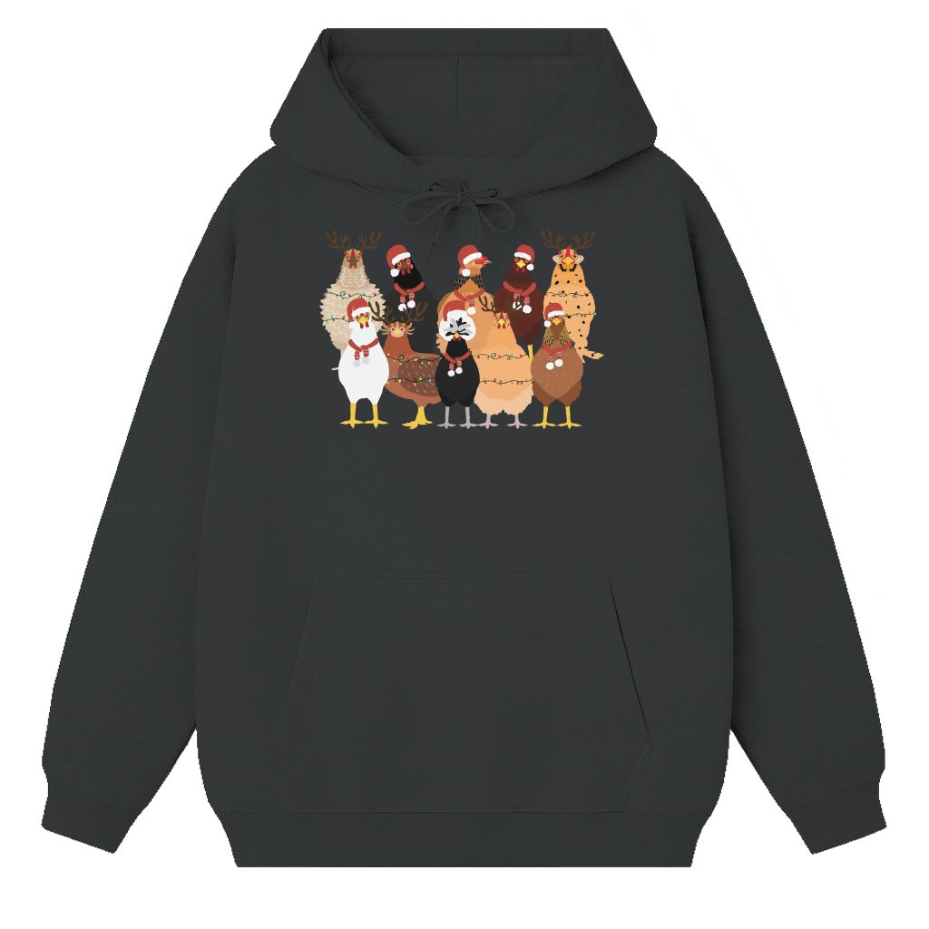Christmas Chickens Hoodie – Christmas Gift for Women Funny Farm Animal - front view