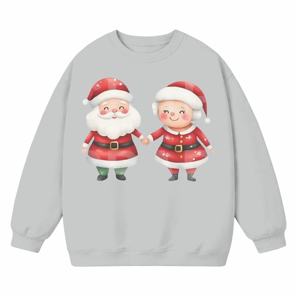 Santa Mrs Claus Sweatshirt – Christmas Gift for Couple Festive Crewneck - front view