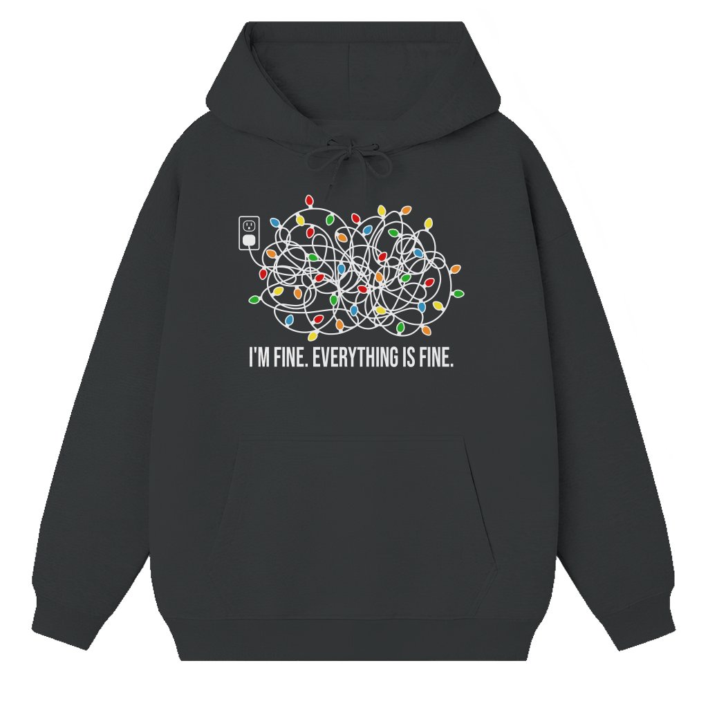 Im Fine Everything Is Fine Hoodie – Funny Christmas Gift Holiday Lights - front view