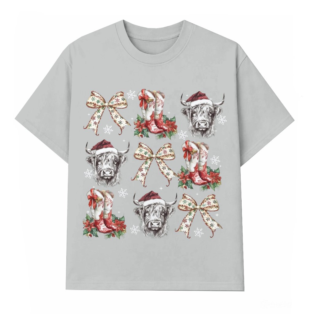 Floral Cowgirl Boots T-shirt – Christmas Gift for Her Trendy Western - front view
