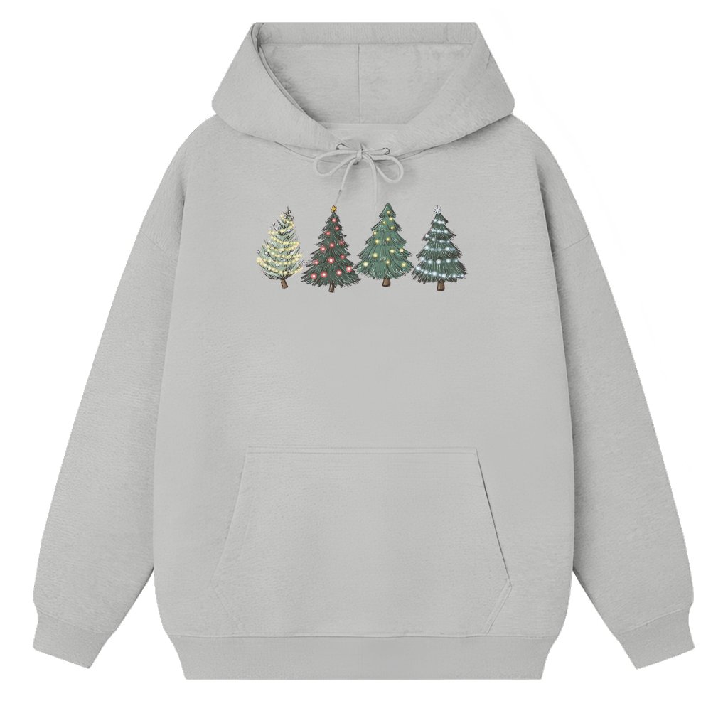 Funny Green Tree Graphic Hoodie – Christmas Holiday Festive Gift - front view