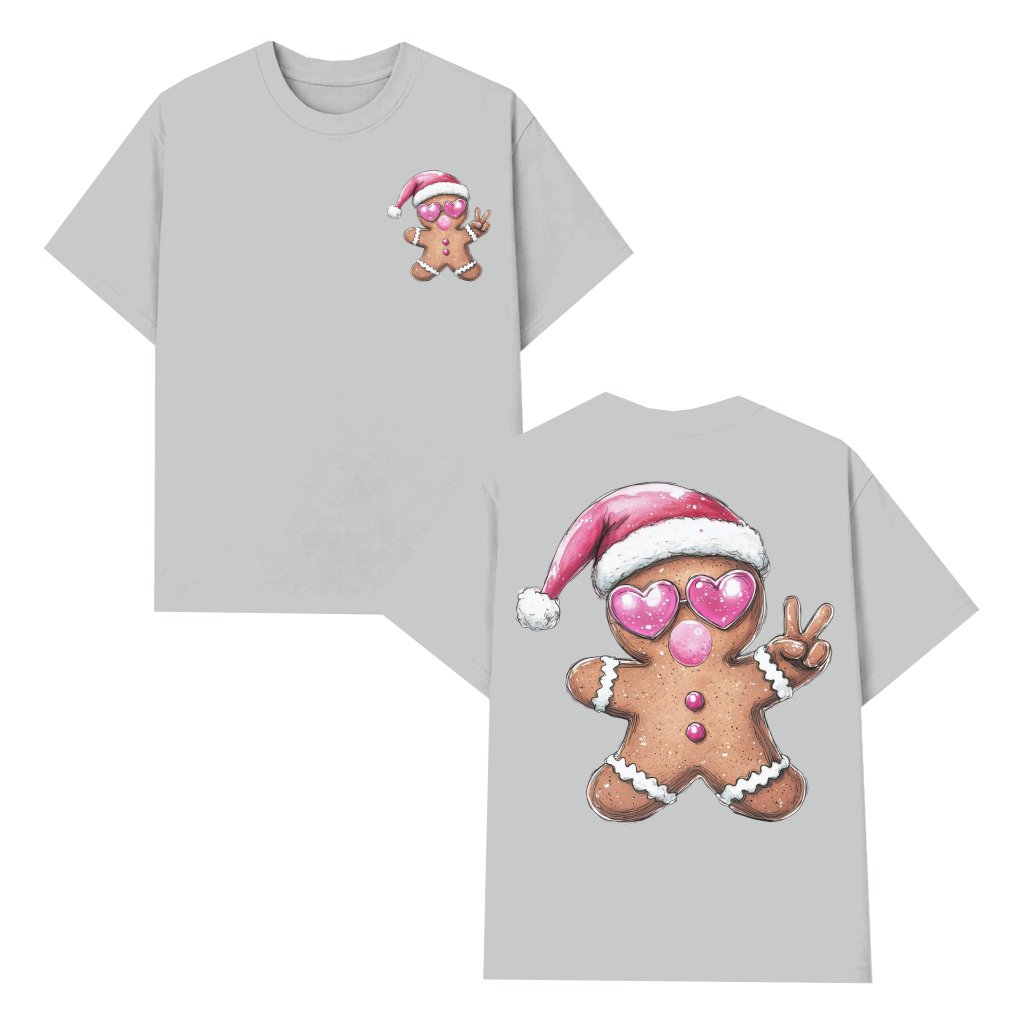 Gingerbread Love Santa T-shirt – Christmas Cute Holiday Gift - front view