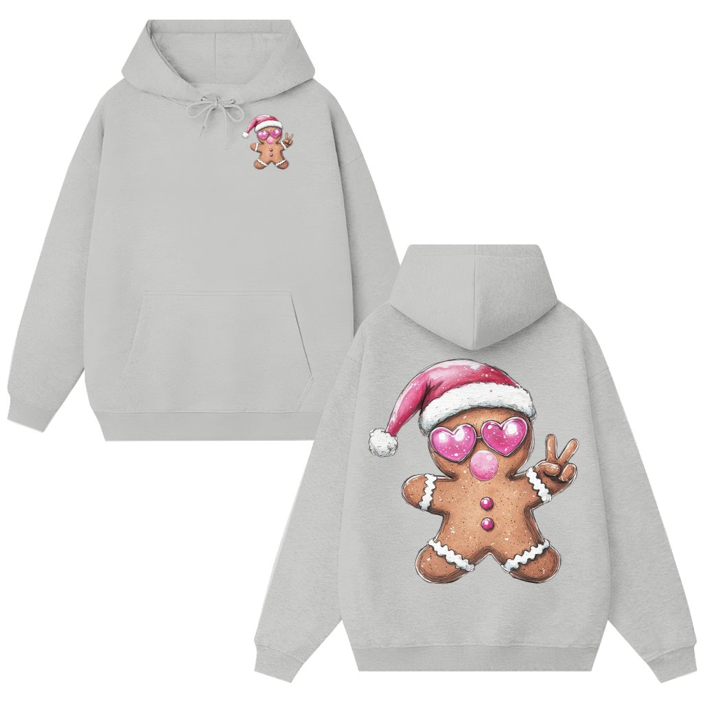 Gingerbread Santa Love Hoodie – Cute Christmas Gift for Women Men - front view